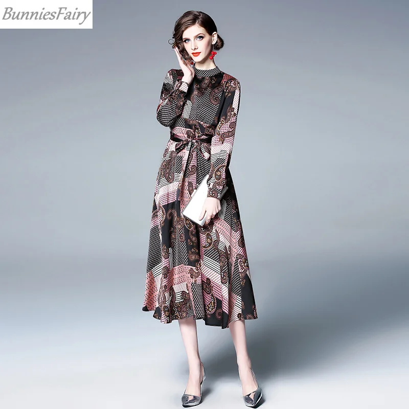 BunniesFairy 2019 весеннее Новое Женское винтажное Ретро Полосатое геометрическое
