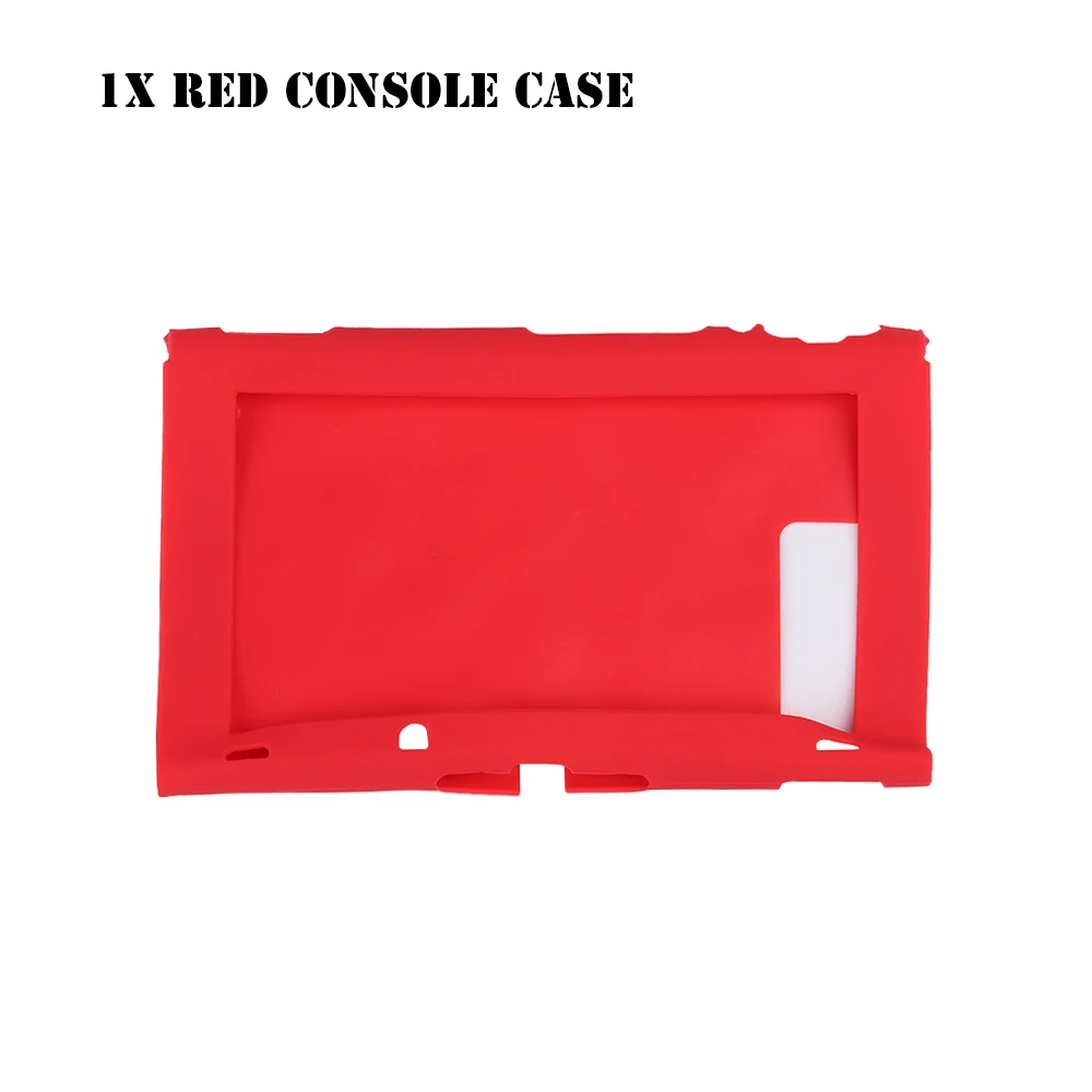 1X Red Console Case Противоскользящий защитный силиконовый чехол-накладка, колпачок для джойстиков, чехол-накладка, консоль, бампер для nintendo Switch Joy-Con - Цвет: 1X Red Console Case