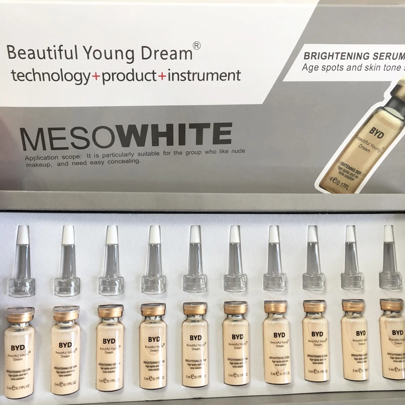 10 bottles 5ml BB Glow Cream Meso White Brightening Serum Natural Nude Make Up Foundation Microneedle treatment system Facial be | Красота и