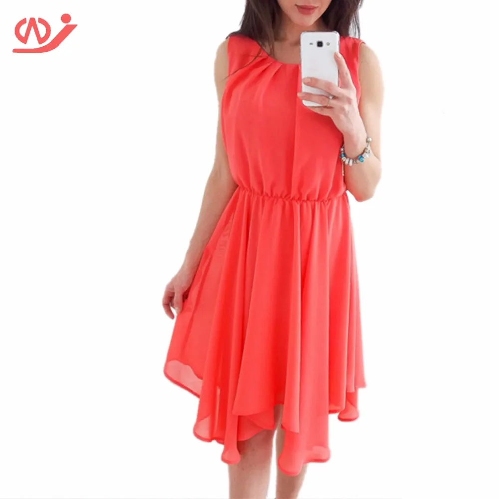 Women's Sleeveless Sundress Summer Chiffon Beach Dress Mini Short | Женская одежда