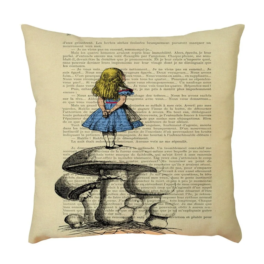 Льняная декоративная наволочка с принтом бабочки сказочный пенал рисунок