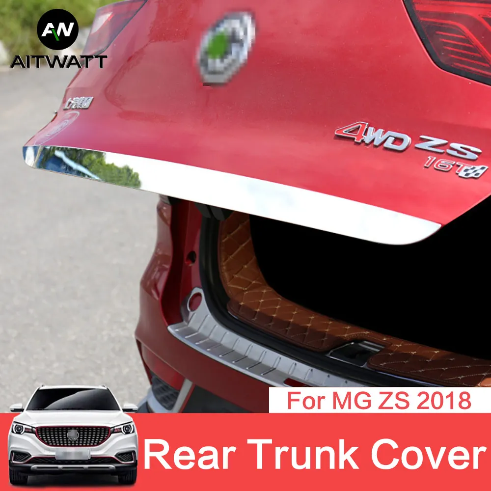 Подходит для MG ZS, серебристо-синий, из нержавеющей стали, задний багажник багажника, крышка двери багажника, отделка автомобиля, Стайлинг, 1 шт., AITWATT