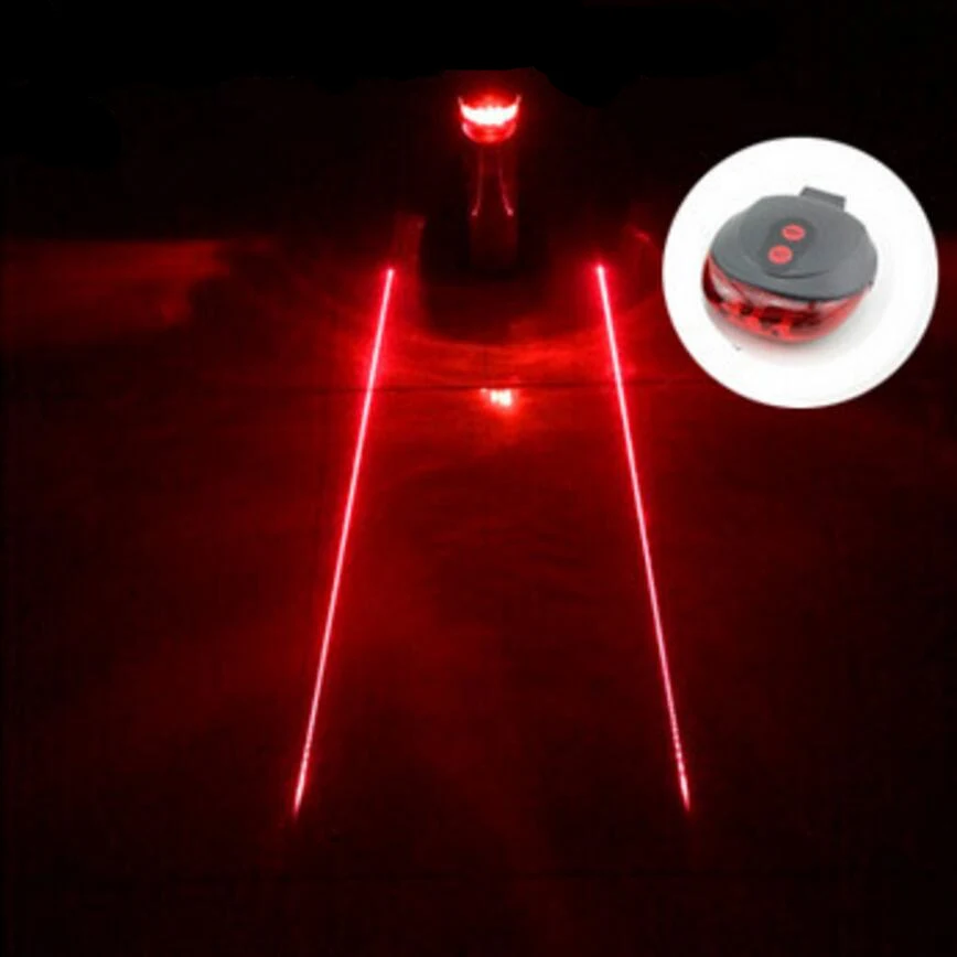 

(5LED+2Laser) Retail free shipping factory Cycling Safety Bicycle Rear Lamp Bike Laser Tail Light Bicicleta Caution TL0006
