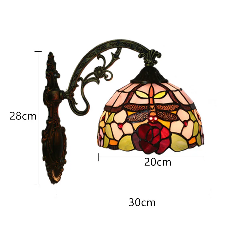

Vintage Bathroom Mirror Light European Pastoral Tiffany Bedside Wall Lamp Bar Cafe Restaurant Stairs Aisle Wall Light