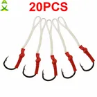 JSM 20 шт., вспомогательные рыболовные крючки из нержавеющей стали 10827, с леской, для приманки, рыболовные крючки, карповый крючок, рыболовные принадлежности