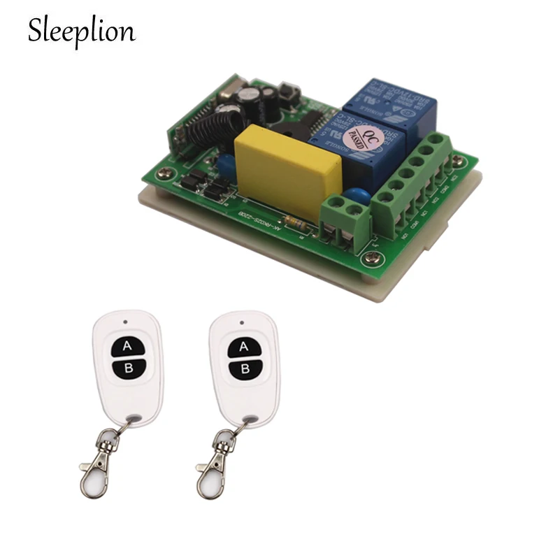 

Sleeplion AC 220V 2CH 10A Relay RF Wireless Remote Control Light Switch System Receiver 110V-220V Switch Module 315MHz 433MHz