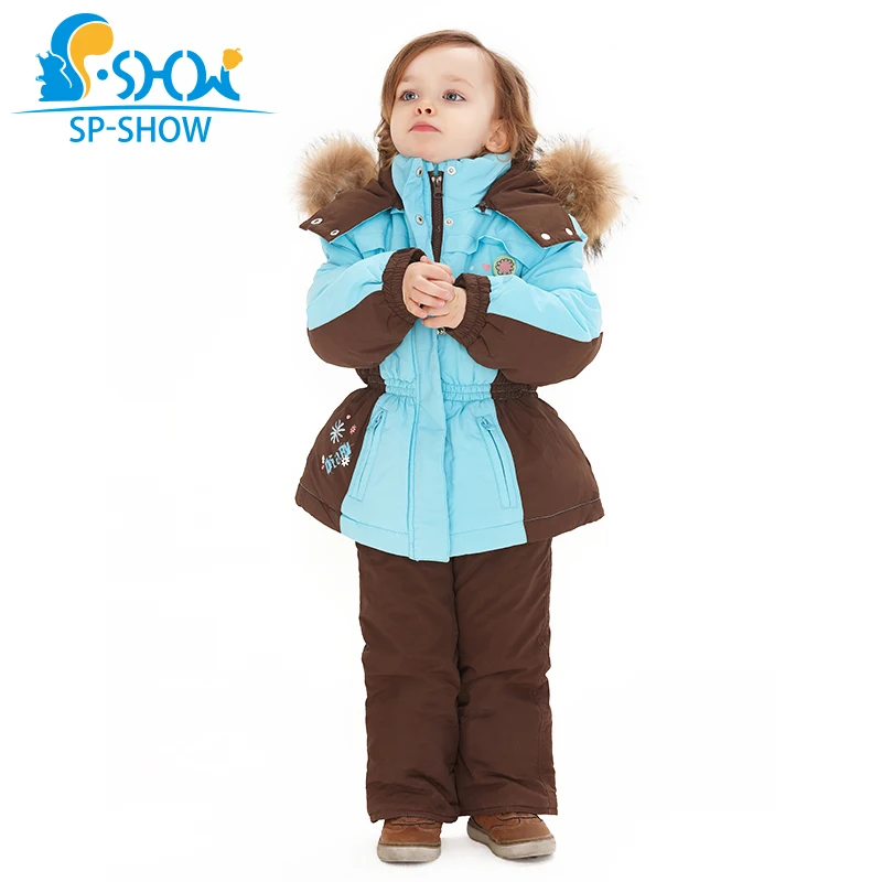 SP SHOW роскошные брендовые зимние детские комплекты одежды для девочек костюм с