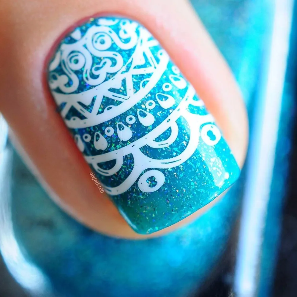 KADS Новый 2017 Полный Красоты Кружева Цветов Nail Art Печати Штамповка Плиты PolishTemplate