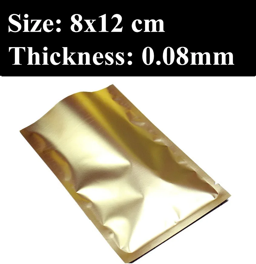 

8x12 cm Metallic Bronze Color Home Use Food Storage Pouch, 100pcs/lot, Free Shipping