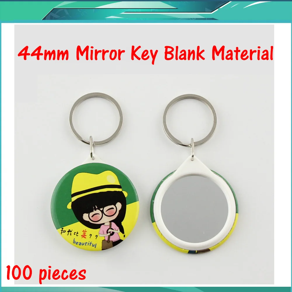 

100 Sets Professional Mirror Key Chain Maker Supply Materials Customized Button Badge