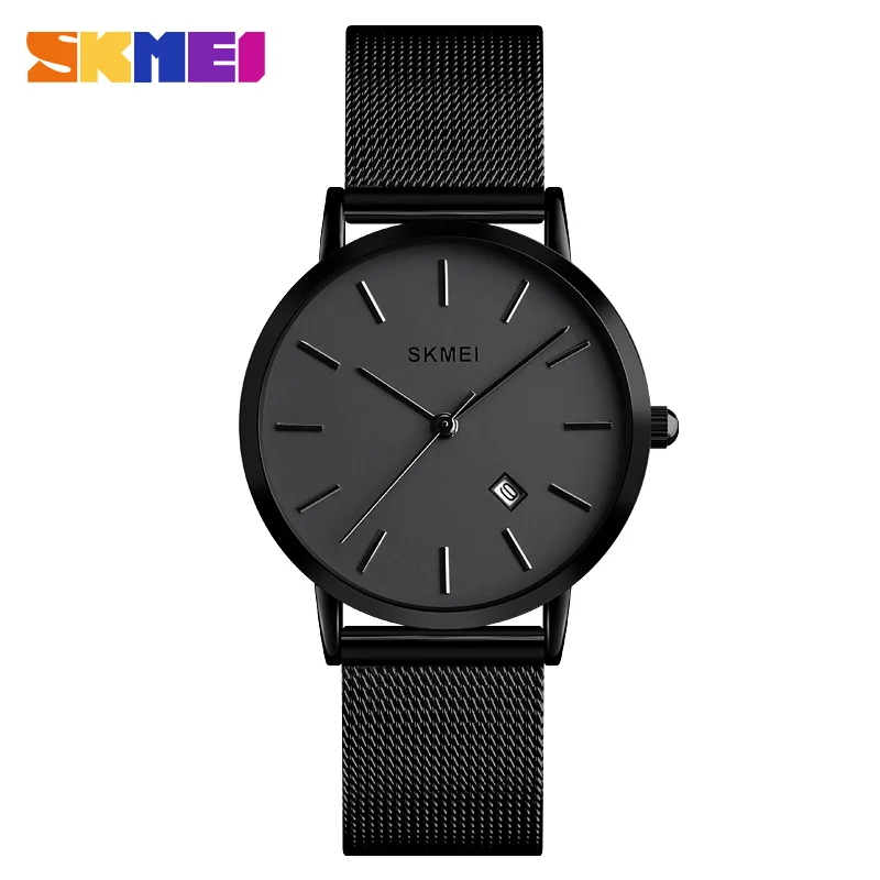 

SKMEI 1530 Luxury Women Quartz Watch Sport Chrono Stainless Steel Time Clock Waterproof Male Simple Wristwatch Relogio Masculino