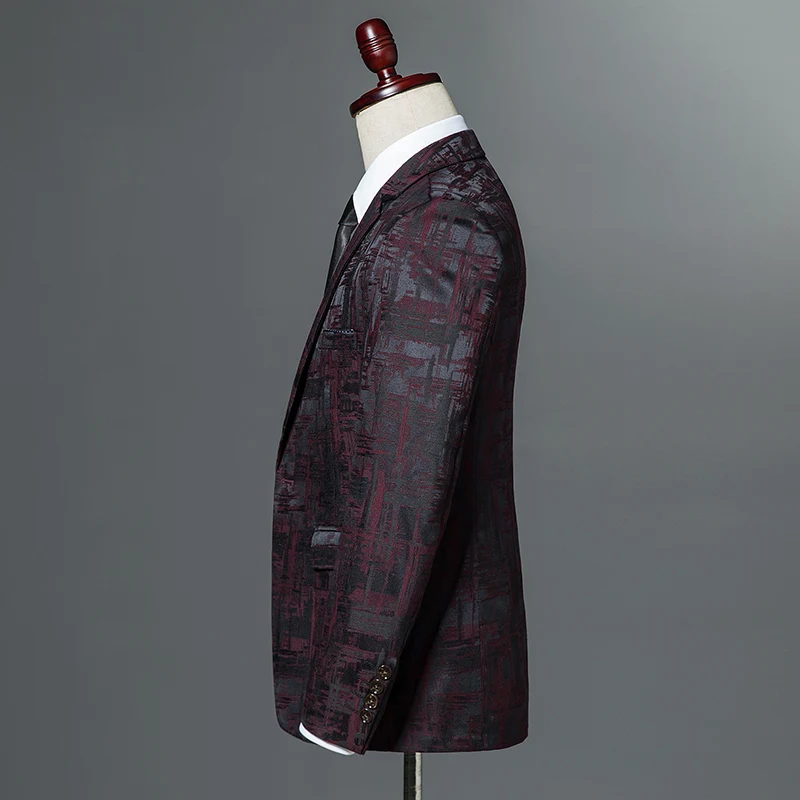 Новинка 2019 Осень зима мужские Классические приталенные блейзеры с леопардовым