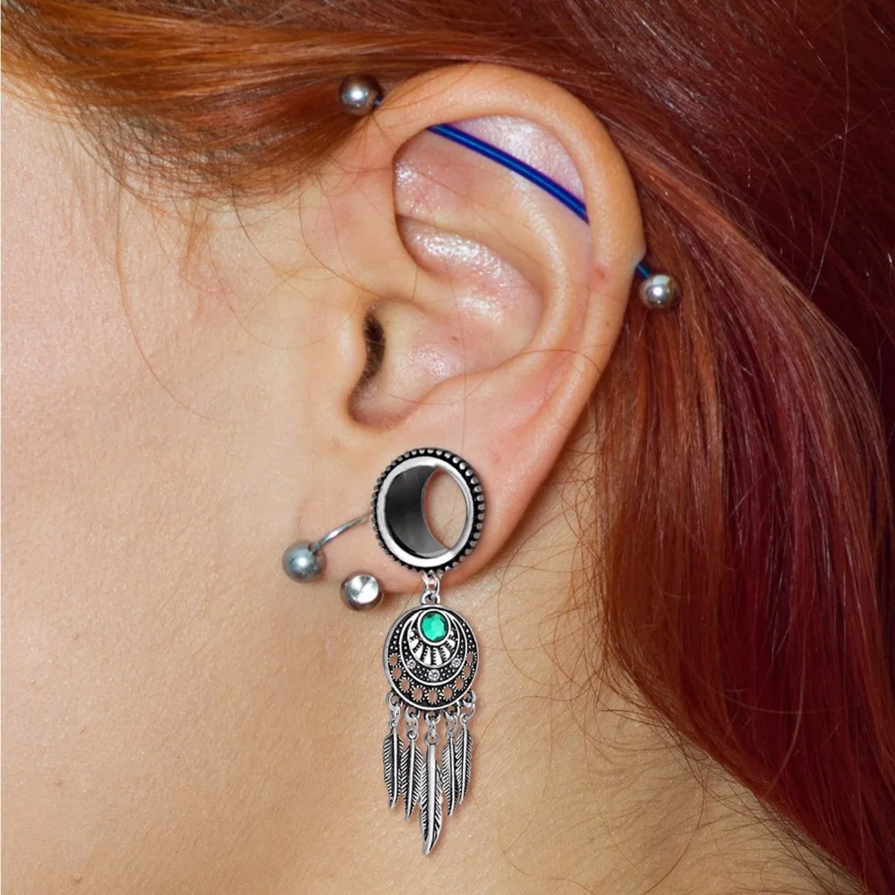 MODRSA 1 шт. винтажные геометрические Стразы затычки для ушей из нержавеющей стали с