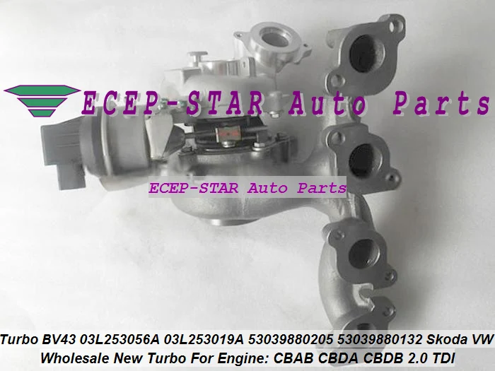 Фото Турбо BV43 03L253019A 03L253056A 03L253016F 03L253019N для Audi A3 VW Eos Golf 5 6 Passat B6 Tiguan PQ35 PQ46 CBAA CBDB 2.0L TDI №1