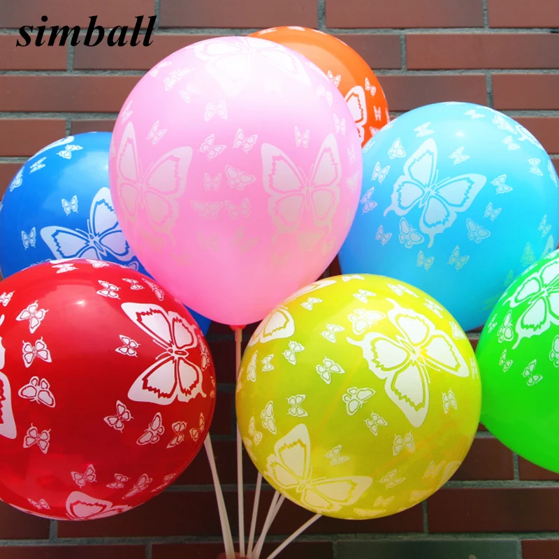 

50pcs 100pcs Butterfly Printed Balloons 12 Inch Christmas Latex Balloons Wedding Decoration Baby Shower Birthday Party Supplies