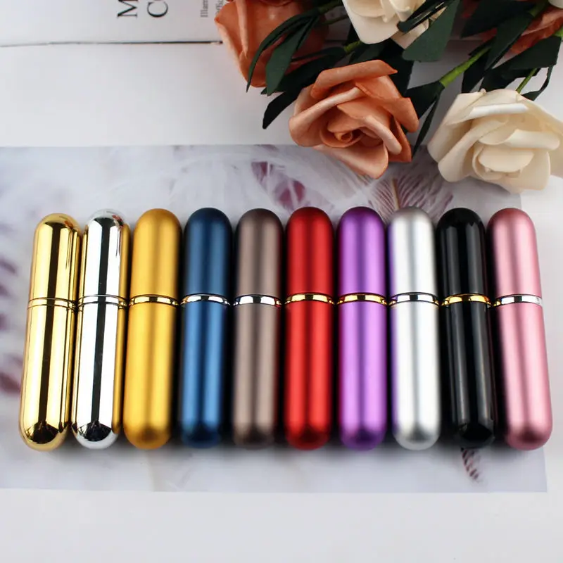 100pcs/lot Top Quality 6ml Small Travel Perfume Atomizer Metal Refillable Spray Bottle Empty Aluminum Perfume Atomizers