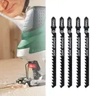 5 шт.компл. T144D T244D Т-хвостовик лобзиковые пилы с толстыми зубцами деревообрабатывающее полотно сабельной пилы для 4-50 мм картонного Fiberboard J3