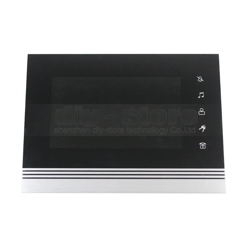 DIYSECUR 7 inch Touch Button Video Door Phone Intercom Doorbell IR Night Vision HD 300000 Pixels RFID Keypad Camera 1V5