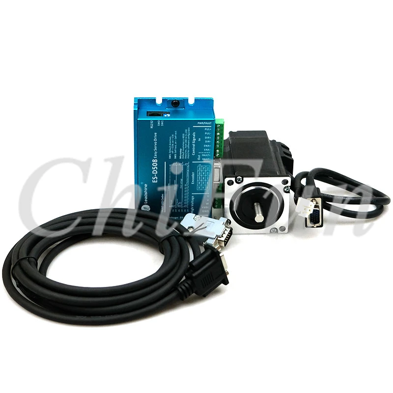 Оригинальный Leadshine 3 фазы NEMA23 легкий сервопривод Комплект ES-M32320 2.0NM мотор + ES-D508 50VDC