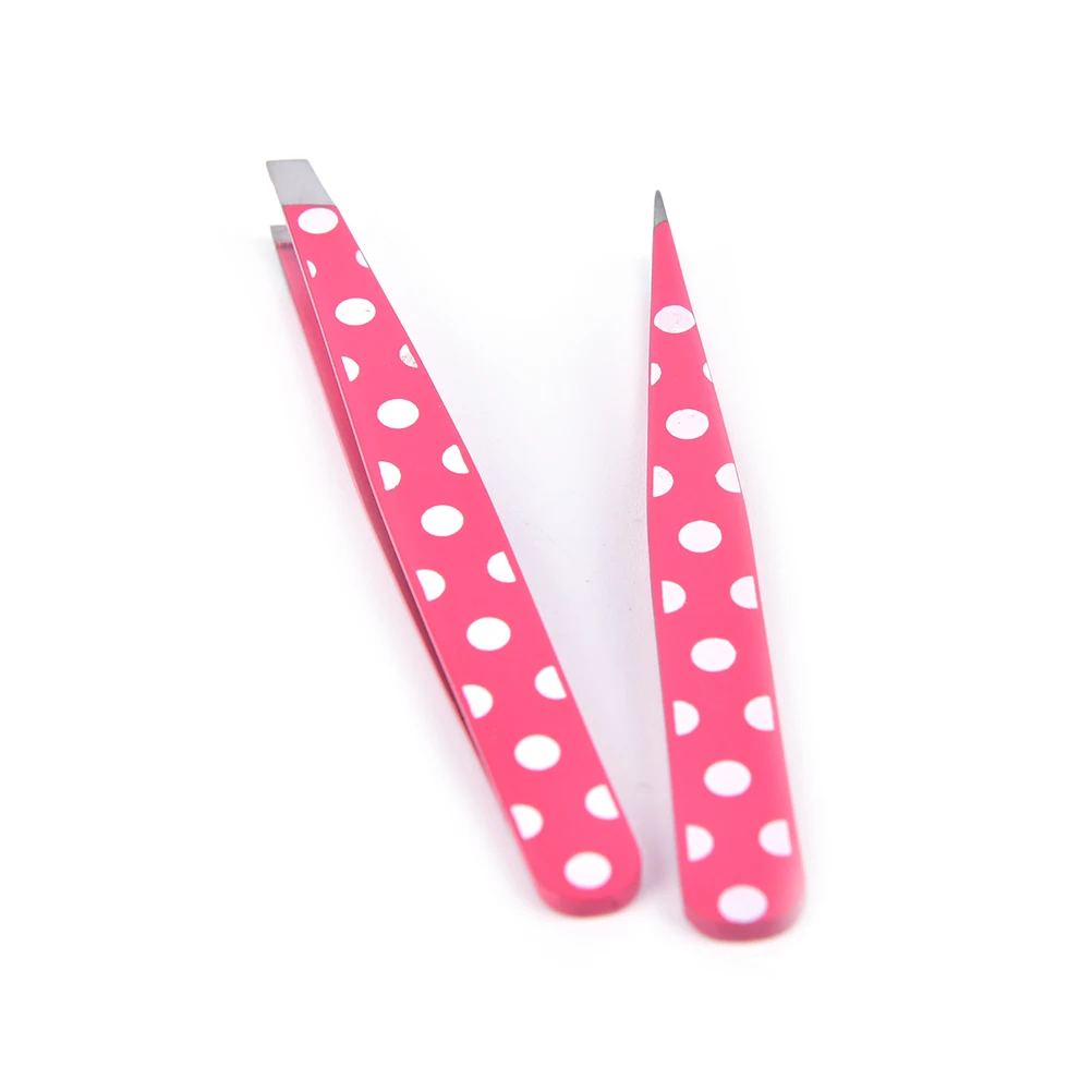 Комплект из 2 предметов в горошек Нержавеющая сталь волос удаление бровей пинцет