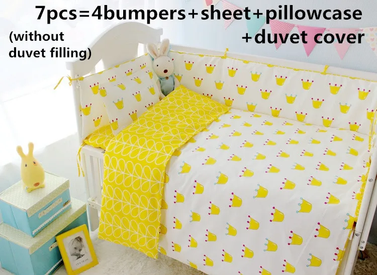 

6/7PCS Baby Bedding Set,Cute Customize Cot Crib Bumper Sheet Baby Bed Around Bed,Bedding for Cribs kit de berço 120*60/120*70cm