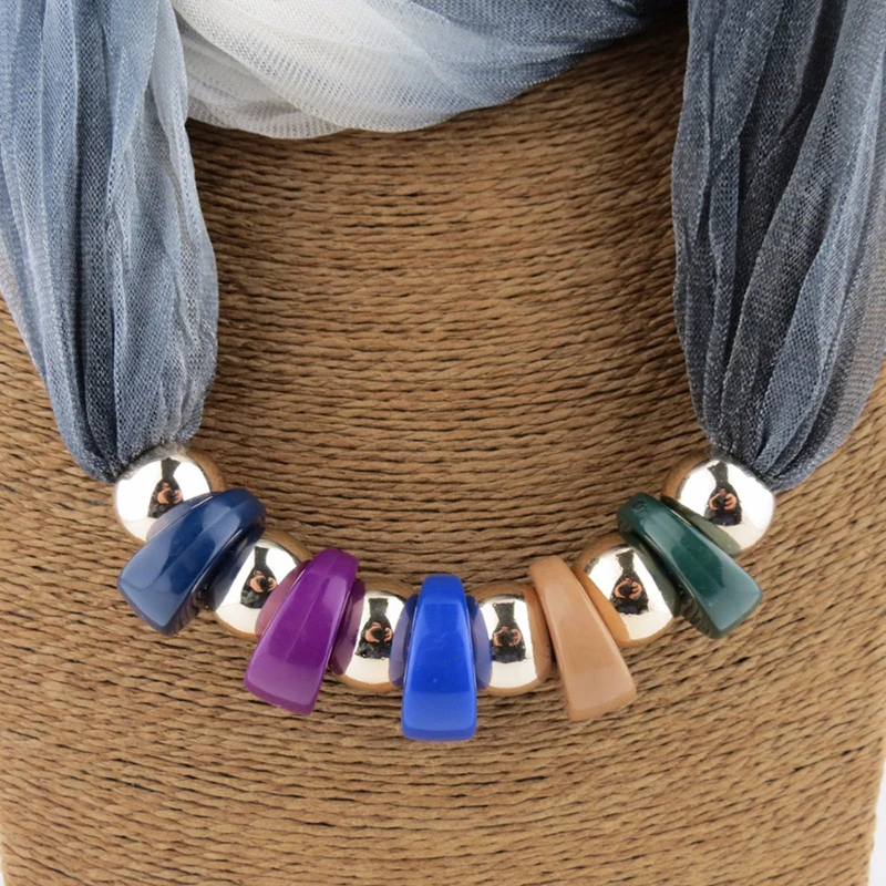 RUNMEIFA шарф с подвесками градиентный цвет полиэстер новый стиль шелк