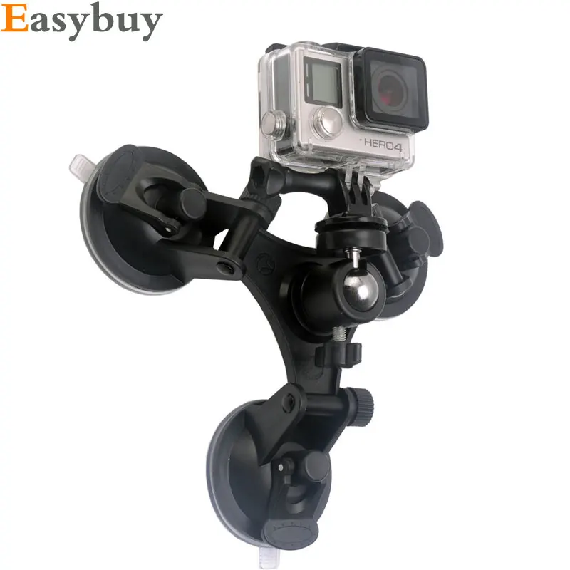 Gopro Аксессуары Лобовое Стекло Автомобиля Трехместный Вакуумный Присоске Жира Gecko