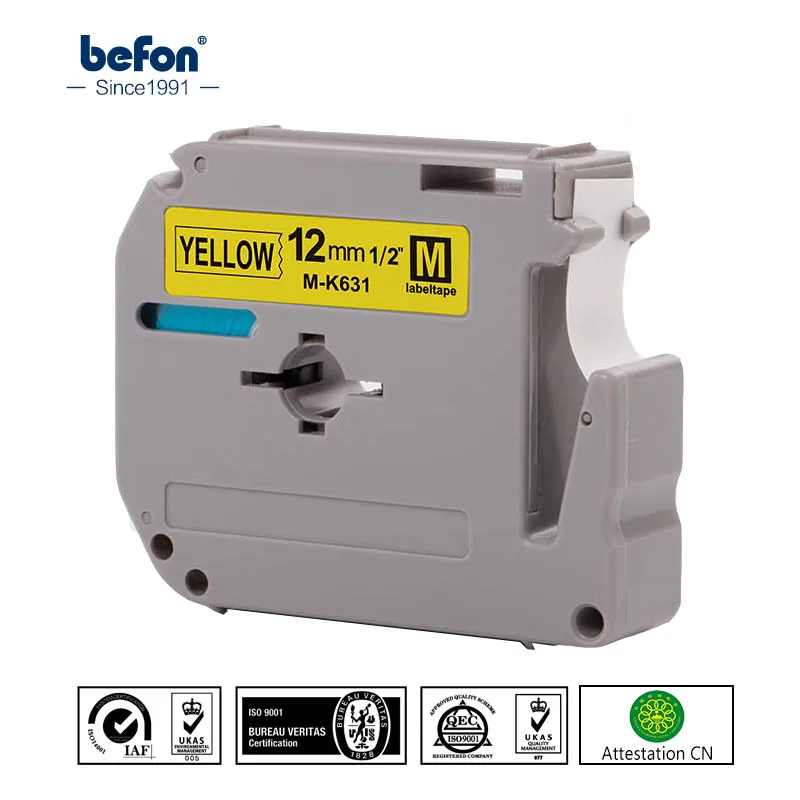 

Лента для принтера befon, лента черного и желтого цвета для принтера Brother M-K631 MK631, совместима с принтером для этикеток Brother p-touch therma, 2 шт./лот