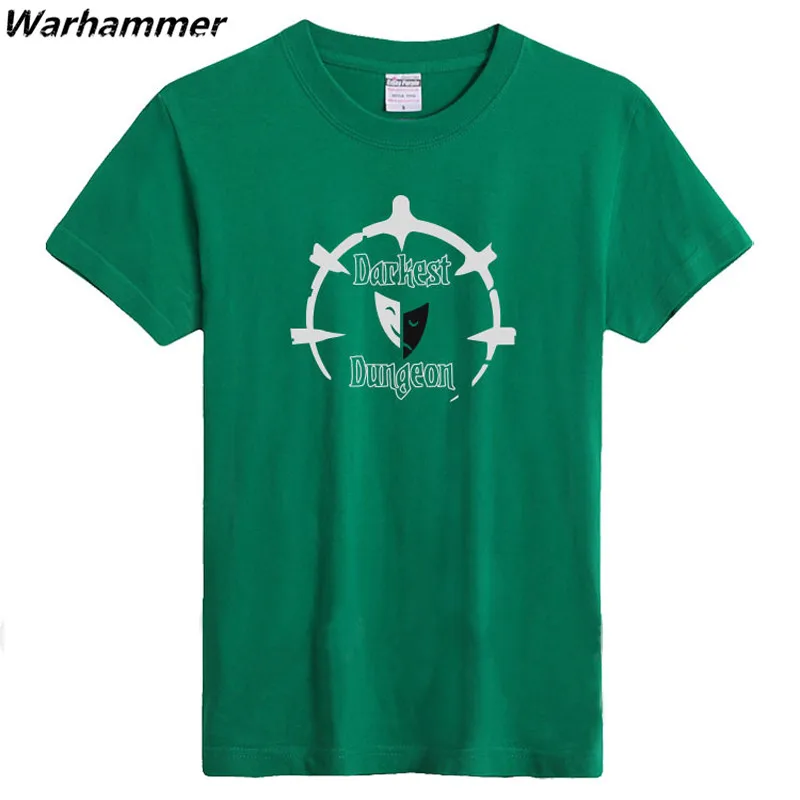 Warhammer игровая Мужская футболка модный стиль Флокирование принт темное