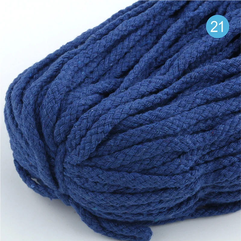 royal blue Meetee 40 метров 5 мм цветная восьмижильная хлопковая скрученная веревка шнур тканый шнур для нитей Домашнее украшение ремесла AP276 - Цвет: royal blue