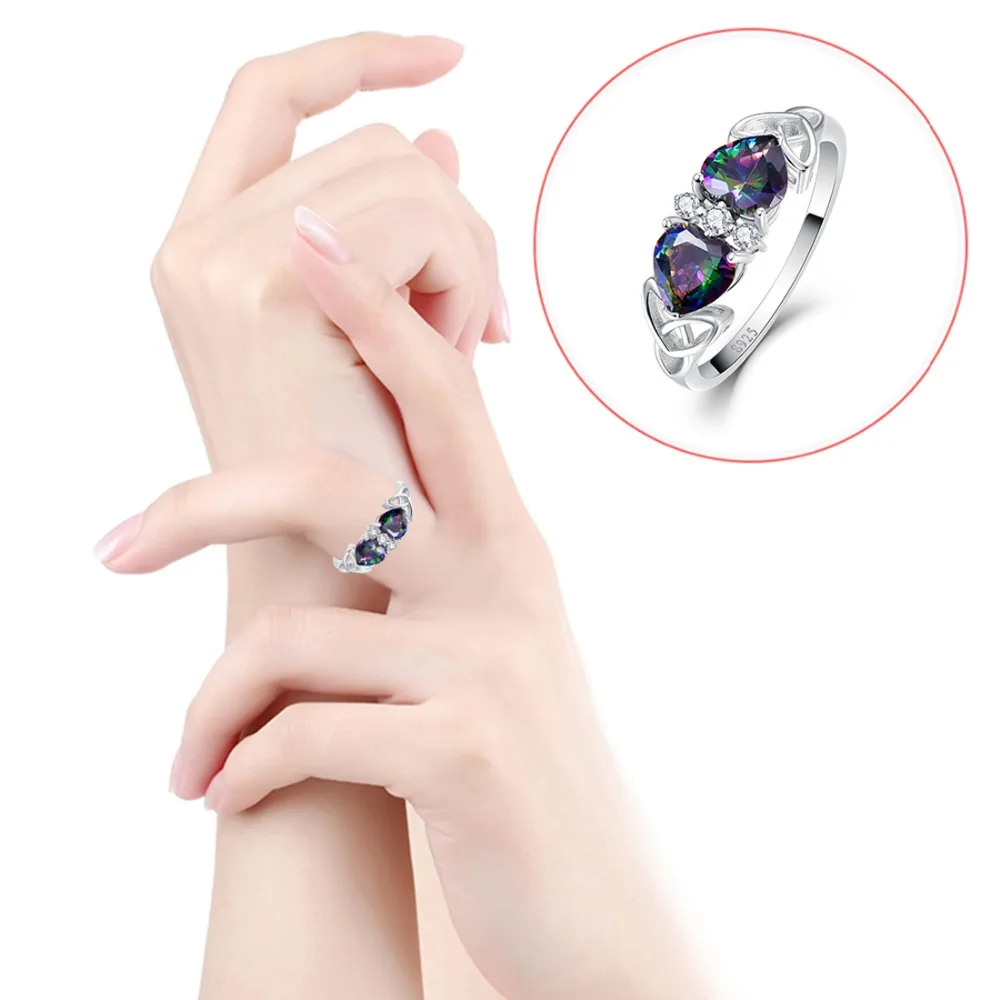 Jrose Heart Спессартин Гранат 5.8CT кольцо из стерлингового серебра 925 пробы обручальные