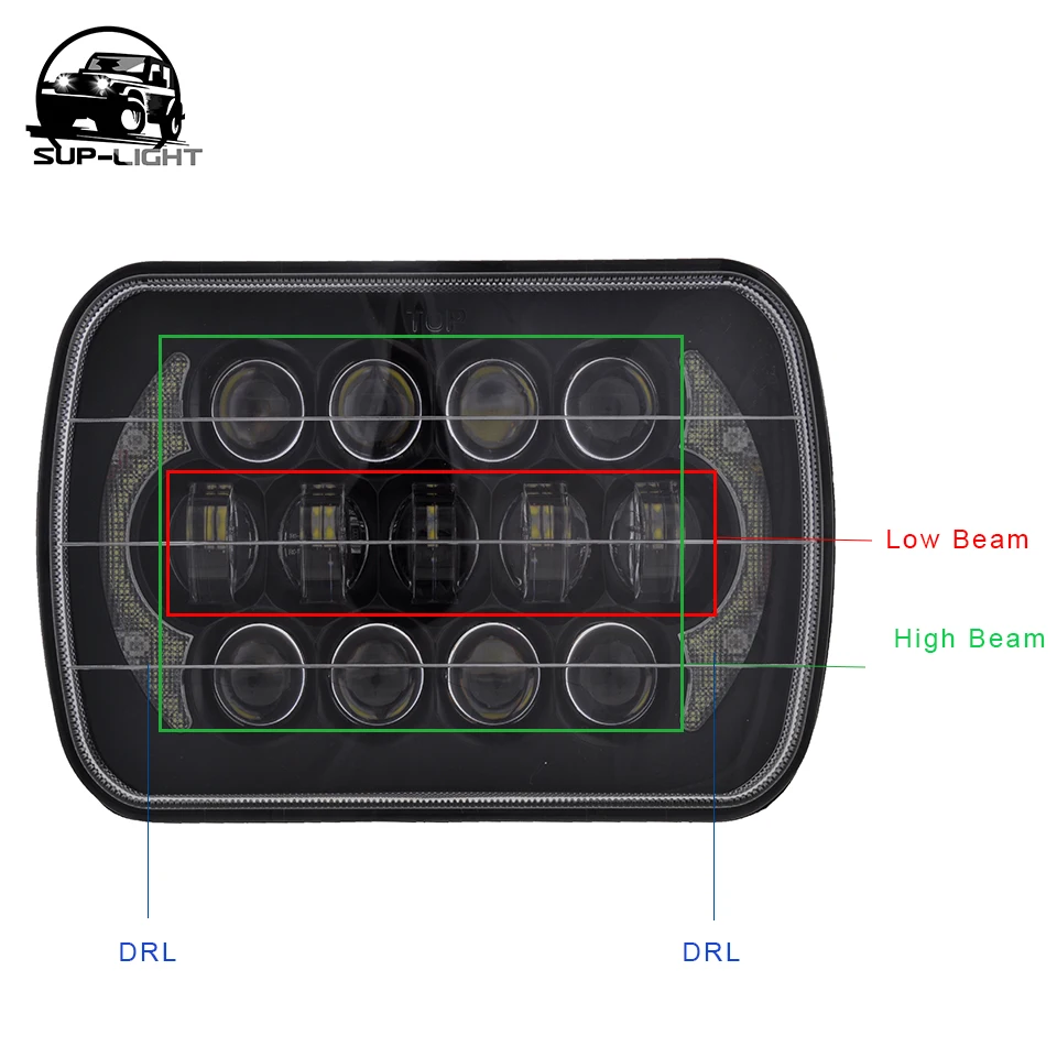 5 ''x 7'' 6 85 Вт дальнего ближнего света светодиодные фары с DRL для Jeep Wrangler YJ
