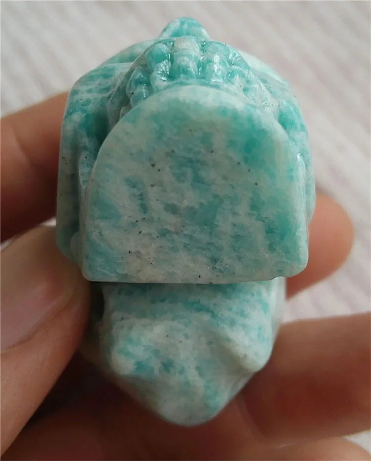 

TOP!!! 88g NATURAL pretty Amazonite QUARTZ CRYSTAL carved skull healing