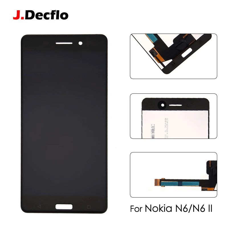 Для Nokia 6 N6 II ЖК дисплей Дисплей Сенсорный экран Digitizer Ассамблеи Запчасти для авто