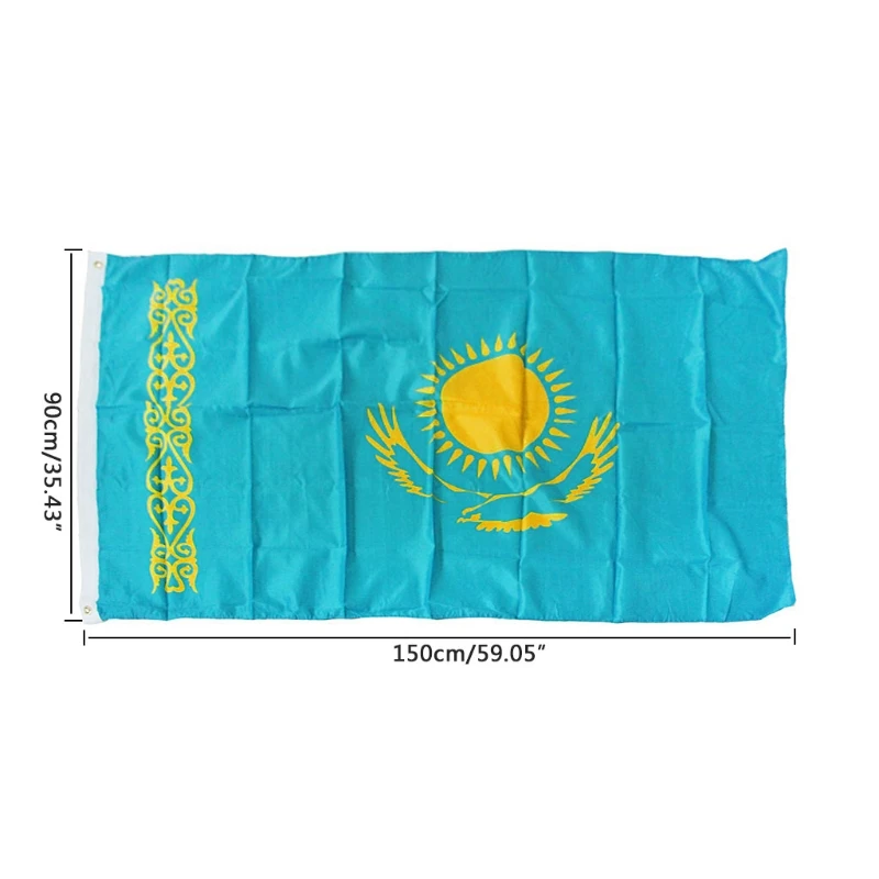 

90*150 см Казахский флаг, подвесной баннер, офисное мероприятие, парад, украшение для дома, сувенир с радостью