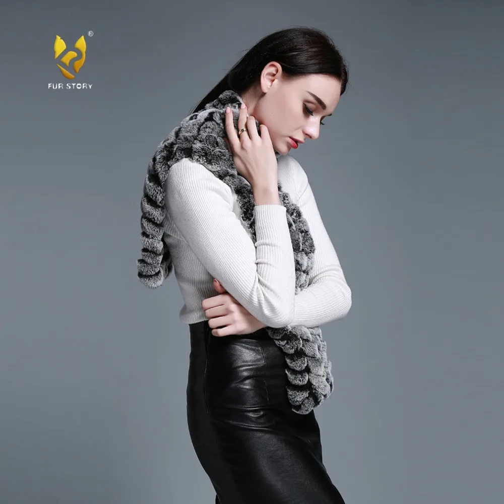 Женский вязаный шарф из натурального кроличьего меха FS050102|shawl poncho|rabbit fur knitted scarfknit