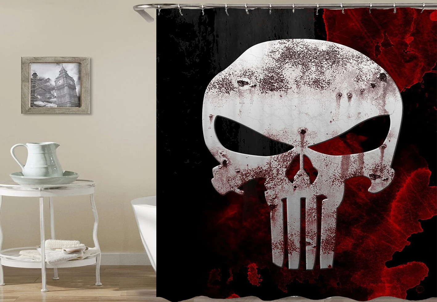 Europe Fashion Longer Horrific Skulls Bathtub Bathroom Shower Curtain Polyester Fabric Waterproof Mildewproof Cortina De Ducha | Дом и сад
