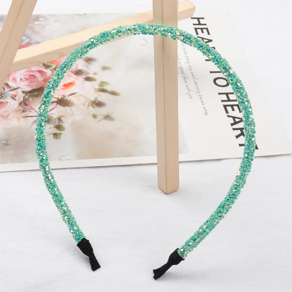 

IBOWS Hair Accessories Girls Chunky Glitter Hairband Women Summer Style Headband Candy Color Glitter Hairbands Hair Accessories