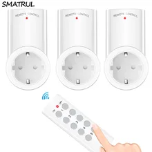 SMATRUL 433mhz умная Беспроводная 3 розетка 1 пульт дистанционного
