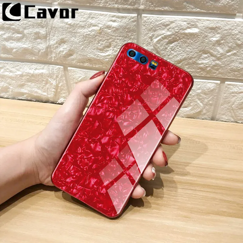 Модный Блестящий чехол из закаленного стекла чехлы для Huawei Honor 9 Lite Жесткий Чехол
