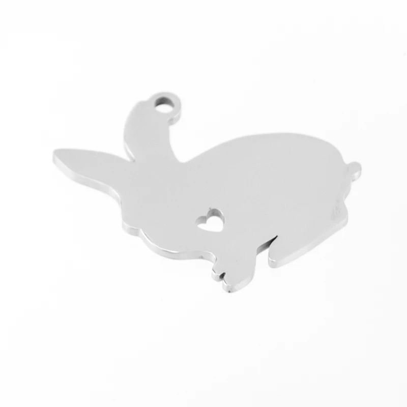 Risul I love my Rabbit hare длинные уши из нержавеющей стали подвеска с сердцем ID щенка