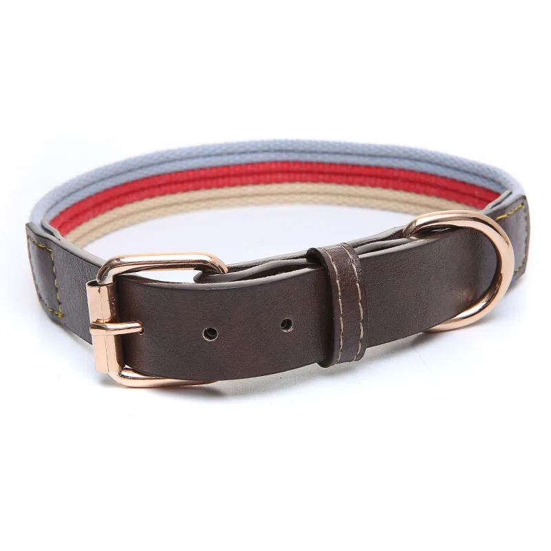 Ошейник для кошек из хлопчатобумажной ленты Мягкая Веревка и кожа ошейник собак
