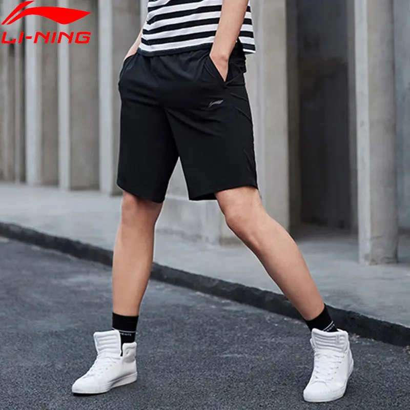 Li Ning мужские тренировочные спортивные шорты 86% полиэстер 14% спандекс дышащие AKSP043