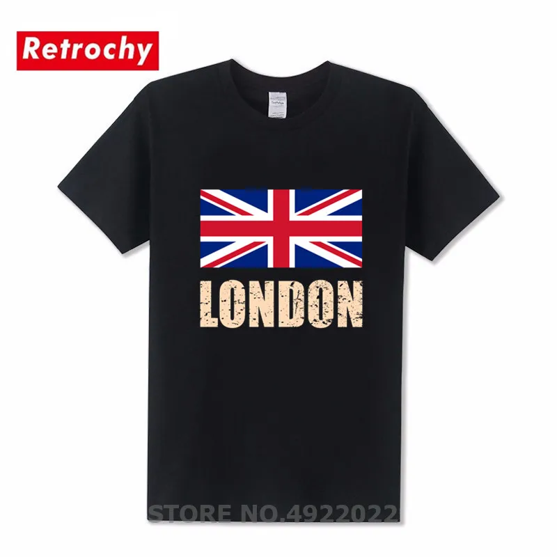 Футболка мужская с флагом Великобритании и Лондона модная городская брендовая
