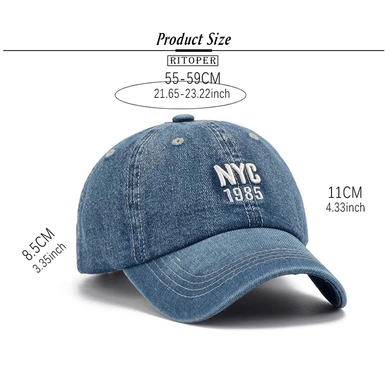 ВИНТАЖНАЯ ДЖИНСОВАЯ бейсболка RITOPER мужская Женская Кепка с вышивкой надписью |