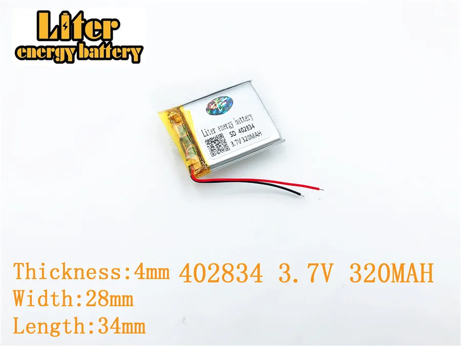3 7 V 320mAh 402834 полимерный аккумулятор для 320MAH PLUG GPS MP3 MP4 MP5 bluetooth Литий