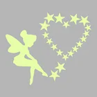 Светящийся Переключатель наклейка s Спальня украшение стены Наклейка Винил Искусство роспись Декор светящийся эльф звезда Настенная Наклейка