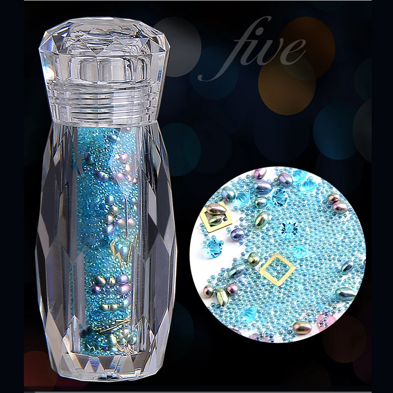 New 3D Nail Art Decorations 5 Color Acrylic Beads Shiny Charm Rhinestones Decoration DIY UV Gel Polish Nails Manicure Tools | Красота и