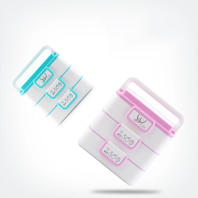 ONEUP 3 слоя термальный мультфильм Ланч бокс с сумками Microwavable Bento коробка большой