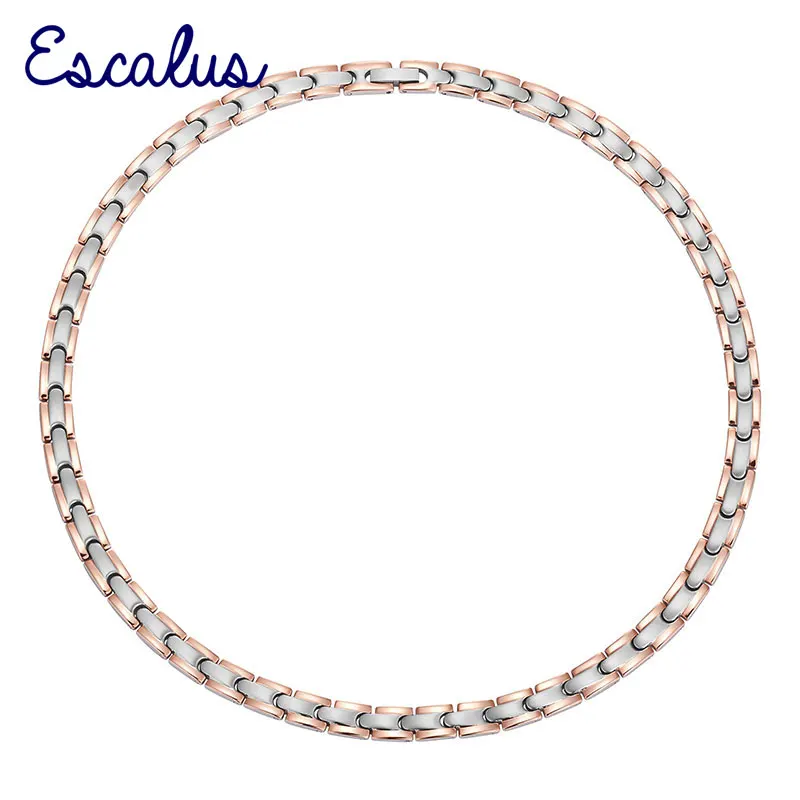 Escalus Health 4в1 магнитное ожерелье из нержавеющей стали для женщин 2 тонное розовое